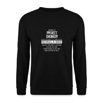 Project Engineer - Unisex Sweatshirt - black - Front - Alina (178cm) & Michal (187cm)