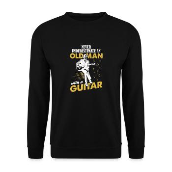 Never Underestimate An Old Man With A Guitar - Unisex Sweatshirt - black - Front - Alina (178cm) & Michal (187cm)