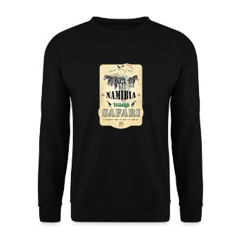 Zebras Wildlife Safari Namibia Afrika Abenteuer - Unisex Pullover - Schwarz - Vorne - Alina (178cm) & Michal (187cm)