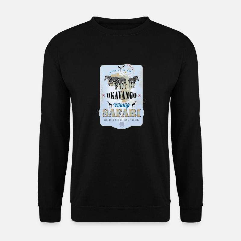 Zebras Wildlife Safari Okavango Botswana Afrika - Unisex Pullover - Schwarz