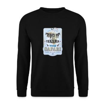 Zebras Wildlife Safari Tansania Afrika Abenteuer - Unisex Pullover - Schwarz - Vorne - Alina (178cm) & Michal (187cm)