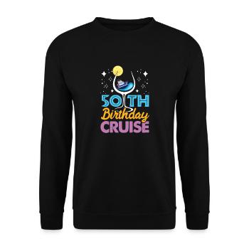 Kreuzfahrt zum 50. Geburtstag - Unisex Pullover - Schwarz - Vorne - Alina (178cm) & Michal (187cm)