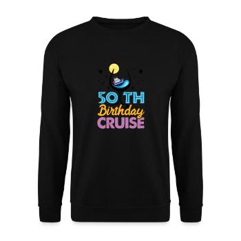 Kreuzfahrt zum 50. Geburtstag - Unisex Pullover - Schwarz - Vorne - Alina (178cm) & Michal (187cm)