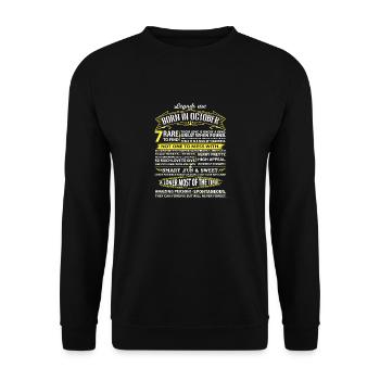 Legends Are Born In October - Unisex Sweatshirt - black - Front - Alina (178cm) & Michal (187cm)
