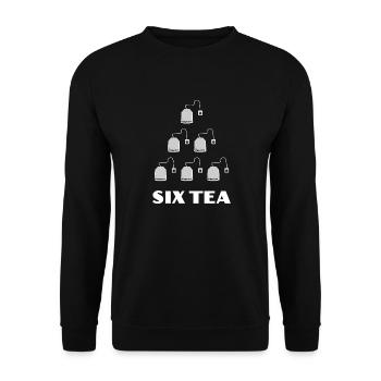 Six Tea - Sechzig 60 Geburtstag 60. - Unisex Pullover - Schwarz - Vorne - Alina (178cm) & Michal (187cm)
