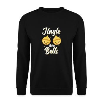 Jingle Diese Glocken - Unisex Pullover - Schwarz - Vorne - Alina (178cm) & Michal (187cm)
