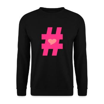 ❤I Love Hashtag-Hashtag Symbol Vector Design❤ - Unisex Sweatshirt - black - Front - Alina (178cm) & Michal (187cm)
