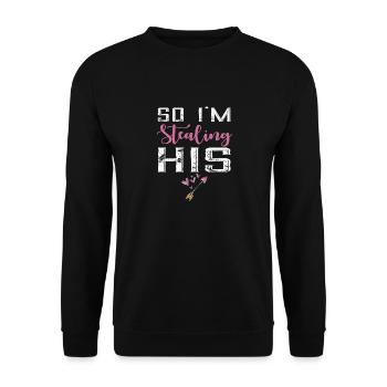 I Stole His Heart - Unisex Sweatshirt - black - Front - Alina (178cm) & Michal (187cm)