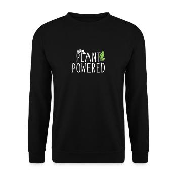 plant powered - Unisex Sweatshirt - black - Front - Alina (178cm) & Michal (187cm)