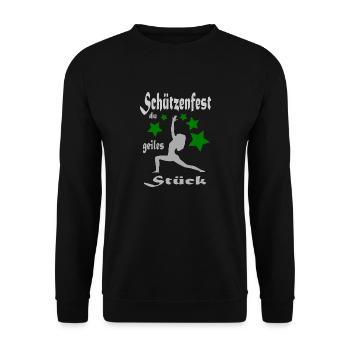 Schützenfest du geiles Stück - Unisex Pullover - Schwarz - Vorne - Alina (178cm) & Michal (187cm)