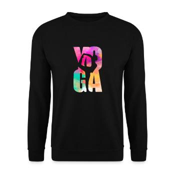 Yoga Namaste Watercolor - Unisex Sweatshirt - black - Front - Alina (178cm) & Michal (187cm)