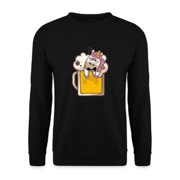 Unicorn beer Mallorca motto partner look party - Unisex Sweatshirt - black - Front - Alina (178cm) & Michal (187cm)