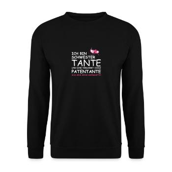 ich bin Schwester Tante und coole Patentante - Unisex Pullover - Schwarz - Vorne - Alina (178cm) & Michal (187cm)