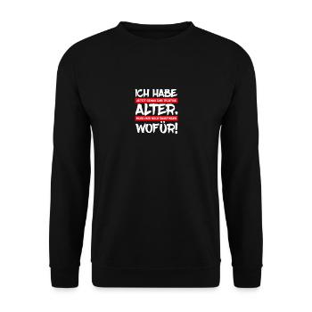 ich habe genau das richtige Alter. Geburtstag. - Unisex Pullover - Schwarz - Vorne - Alina (178cm) & Michal (187cm)