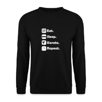 Eat. Sleep. Karate. Repeat. - Unisex Sweatshirt - black - Front - Alina (178cm) & Michal (187cm)