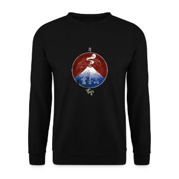Fuji Mount - Unisex Sweatshirt - black - Front - Alina (178cm) & Michal (187cm)