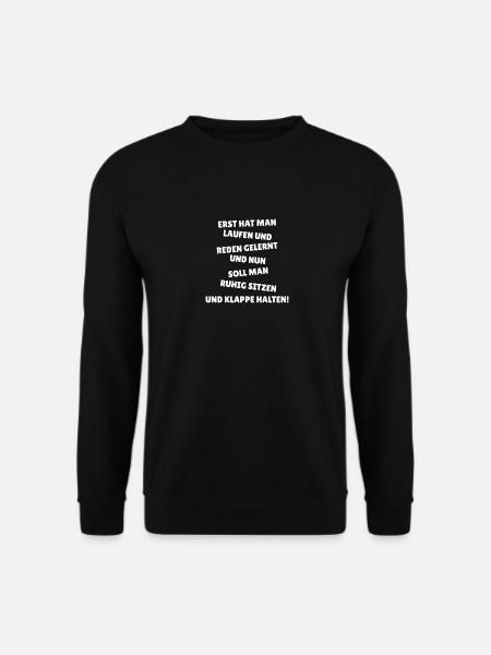 Und nun Klappe halten! Lustiger Spruch Kinder - Unisex Pullover - Schwarz
