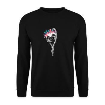 La paresse - Sweat-shirt Unisexe - noir - Devant - Alina (178cm) & Michal (187cm)