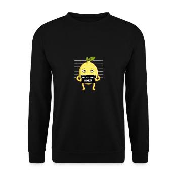 This lemon is sour - Unisex Sweatshirt - black - Front - Alina (178cm) & Michal (187cm)