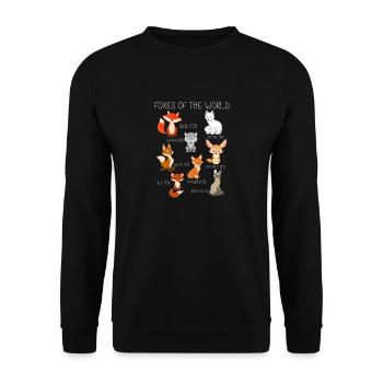 Füchse der Welt - Unisex Pullover - Schwarz - Vorne - Alina (178cm) & Michal (187cm)