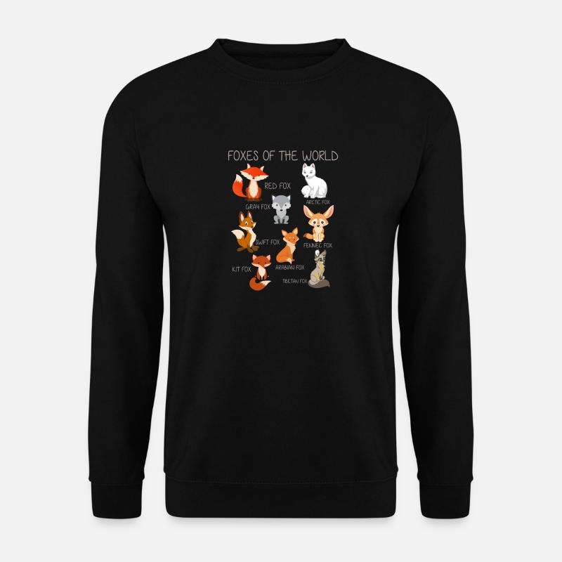 Füchse der Welt - Unisex Pullover - Schwarz