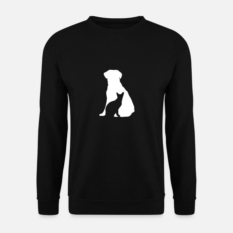 Hund und Katze - Unisex Pullover - Schwarz