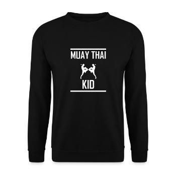Muay Thai Kid - Unisex Sweatshirt - black - Front - Alina (178cm) & Michal (187cm)