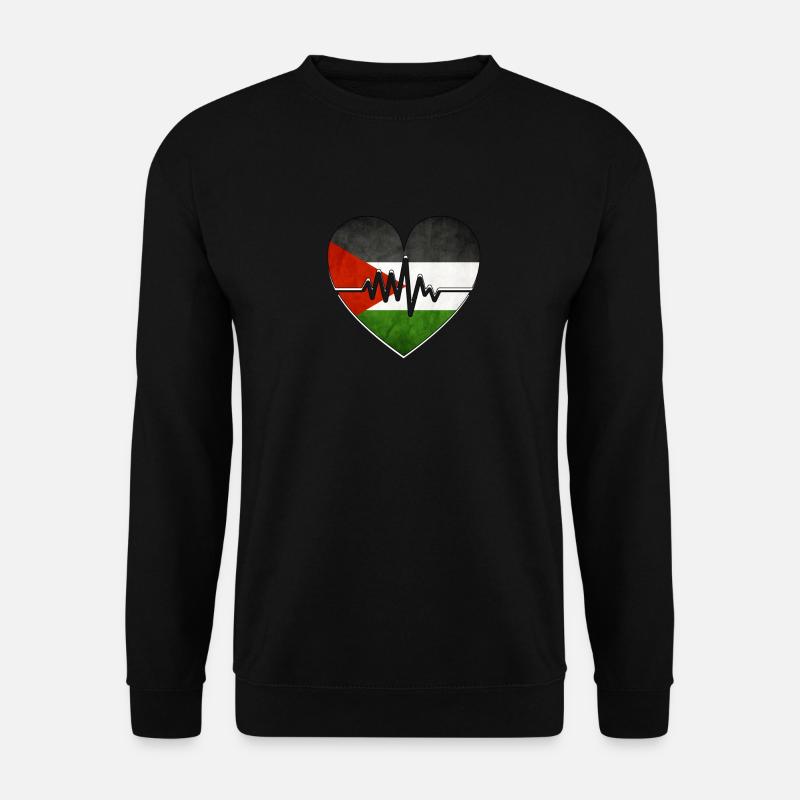 Herzschlag der Palästina-Flagge - Unisex Pullover - Schwarz