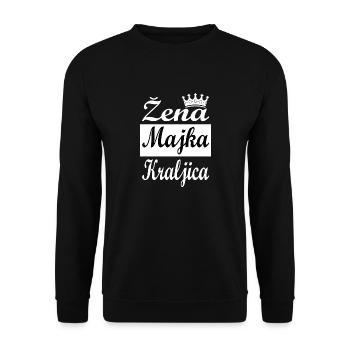 zena majka kraljica weis - Unisex Pullover - Schwarz - Vorne - Alina (178cm) & Michal (187cm)
