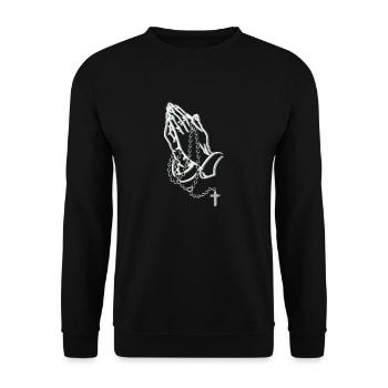 praying hands know - Unisex Sweatshirt - black - Front - Alina (178cm) & Michal (187cm)