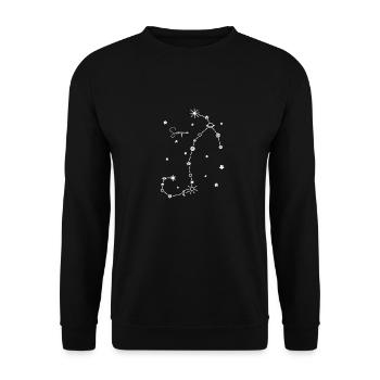 Skorpion / Scorpio, Sternzeichen, Himmel, Planeten - Unisex Pullover - Schwarz - Vorne - Alina (178cm) & Michal (187cm)