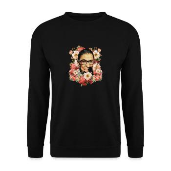 Ruth Bader Ginsburg Berüchtigte Blume - Unisex Pullover - Schwarz - Vorne - Alina (178cm) & Michal (187cm)