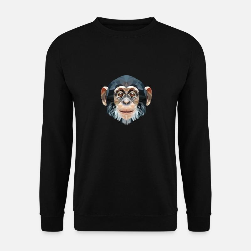 Polygone design singe chimpanzé - Sweat-shirt Unisexe - noir