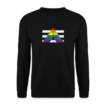 LGBT Straight Gay Ally Pride Flag For Hetero - Unisex Sweatshirt - black - Front - Alina (178cm) & Michal (187cm)