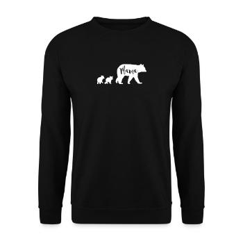 Maman Ours avec 2 Louveteaux Maman Maman Mère Cadeau - Sweat-shirt Unisexe - noir - Devant - Alina (178cm) & Michal (187cm)