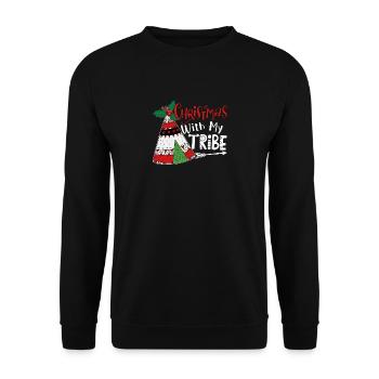 Christmas With My Tribe - Unisex Sweatshirt - black - Front - Alina (178cm) & Michal (187cm)