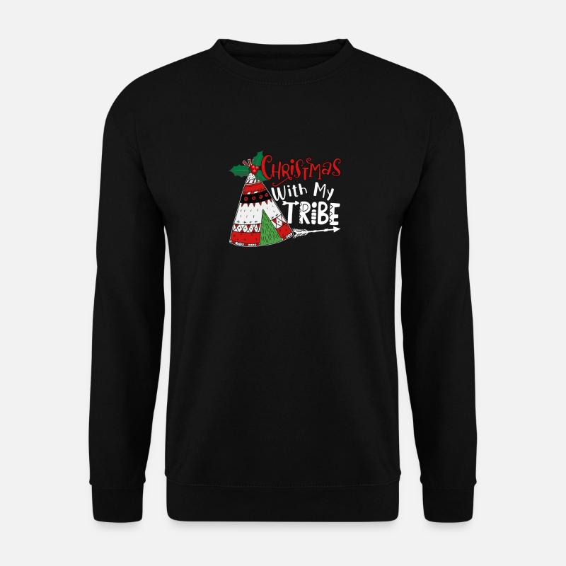Weihnachten mit meinem Stamm - Unisex Pullover - Schwarz