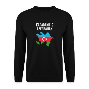 Unterstützung Aserbaidschan 2020 Free Karabach es Aserbaidschan - Unisex Pullover - Schwarz - Vorne - Alina (178cm) & Michal (187cm)