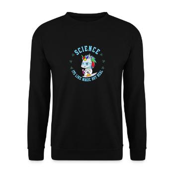 La science scientifique de licorne est comme magique mais vraie - Sweat-shirt Unisexe - noir - Devant - Alina (178cm) & Michal (187cm)