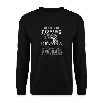 Fishing Grandpa Fishing Grandpa Shirt - Unisex Sweatshirt - black - Front - Alina (178cm) & Michal (187cm)