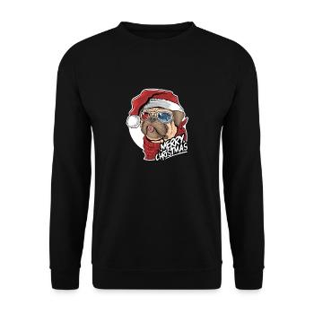 Christmas Dog - Merry Christmas - Unisex Sweatshirt - black - Front - Alina (178cm) & Michal (187cm)