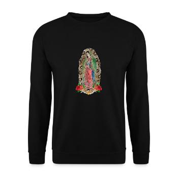 Unsere Liebe Frau von Guadalupe - Unisex Pullover - Schwarz - Vorne - Alina (178cm) & Michal (187cm)