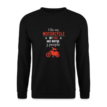 J'aime ma moto mon chien et peut-être 3 personnes - Sweat-shirt Unisexe - noir - Devant - Alina (178cm) & Michal (187cm)