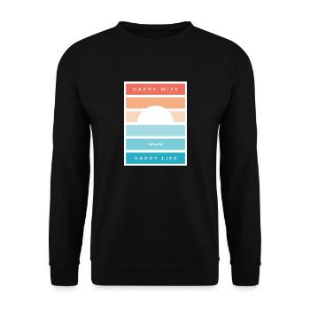 Femme heureuse, vie heureuse - Sweat-shirt Unisexe - noir - Devant - Alina (178cm) & Michal (187cm)