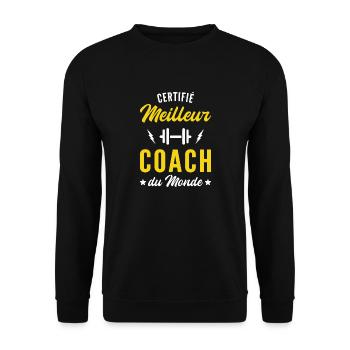 Certifié meilleur coach du monde - Sweat-shirt Unisexe - noir - Devant - Alina (178cm) & Michal (187cm)