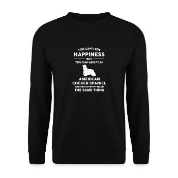 Can t Buy Happiness Adopt American Cocker Spaniel - Sweat-shirt Unisexe - noir - Devant - Alina (178cm) & Michal (187cm)