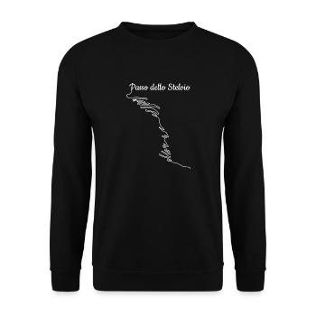 Stelvio Motorcycle Bike Gift - Unisex Sweatshirt - black - Front - Alina (178cm) & Michal (187cm)