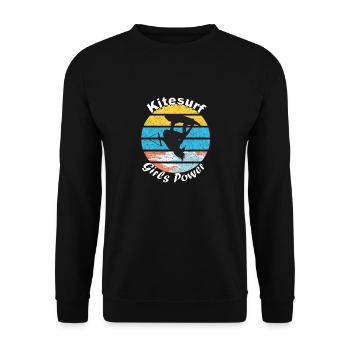 Kitesurf Girls Power " Mädelszeit " - Unisex Pullover - Schwarz - Vorne - Alina (178cm) & Michal (187cm)