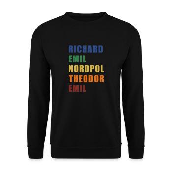 Rente Nato Alphabet Pilot Geschenk Bundeswehr - Unisex Pullover - Schwarz - Vorne - Alina (178cm) & Michal (187cm)