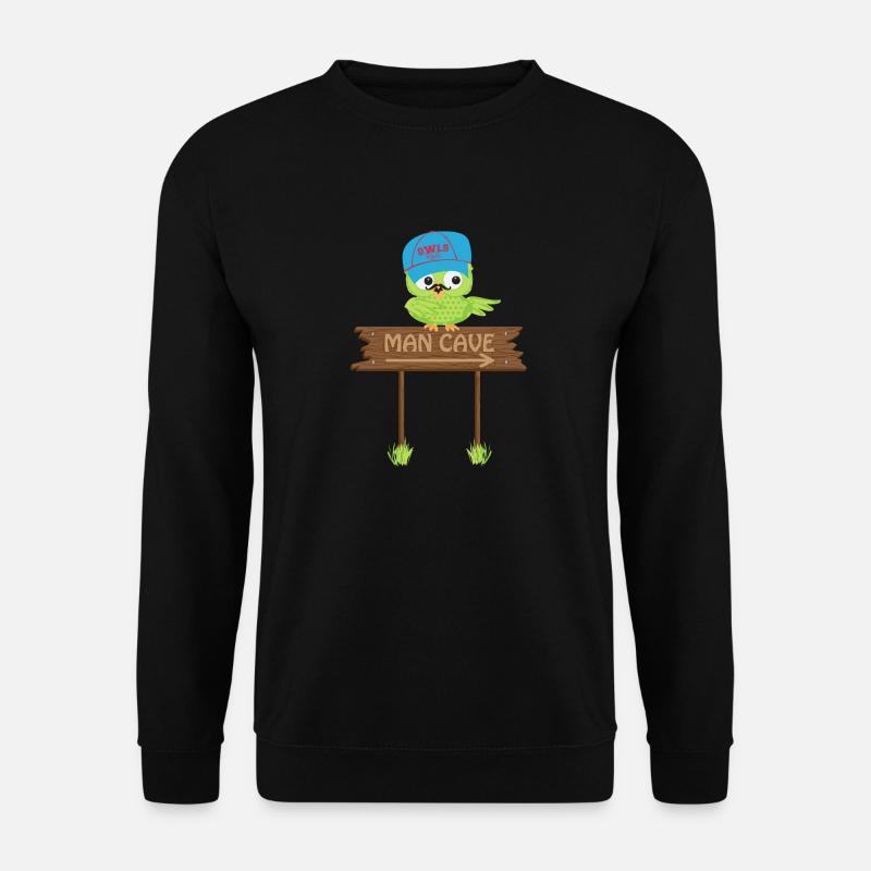 Owl MAN CAVE - Unisex Sweatshirt - black